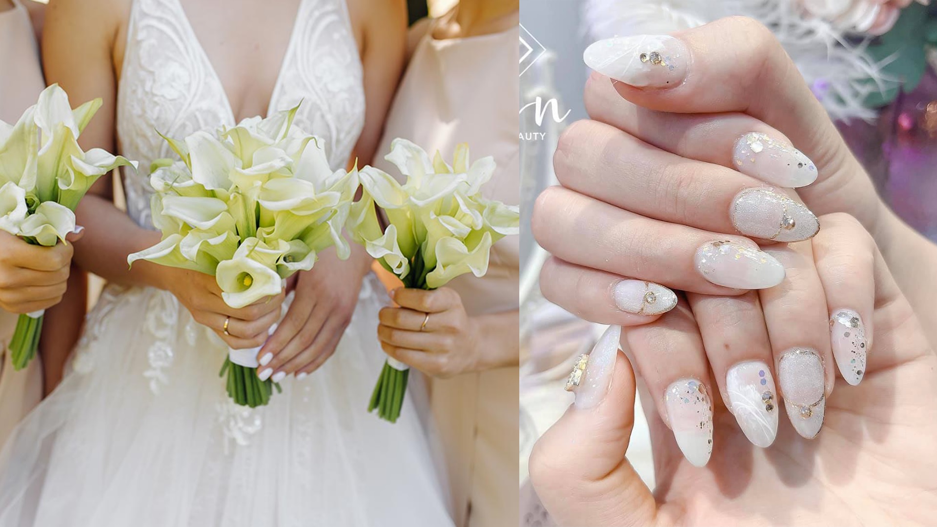 20+ mẫu nail cô dâu màu trắng đẹp ngất ngây ngày cưới