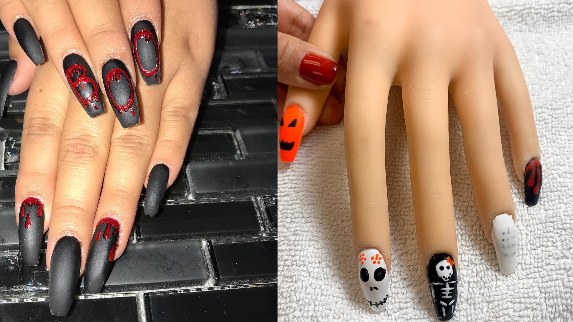 Vật liệu đầy màu sắc và bắt mắt, hãy để bàn tay của bạn trở nên đặc biệt hơn với việc vẽ móng tay Halloween độc đáo! Click để xem hình ảnh liên quan ngay thôi!
